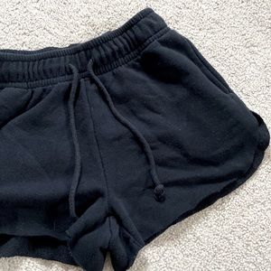 Black comfortable sweat shorts